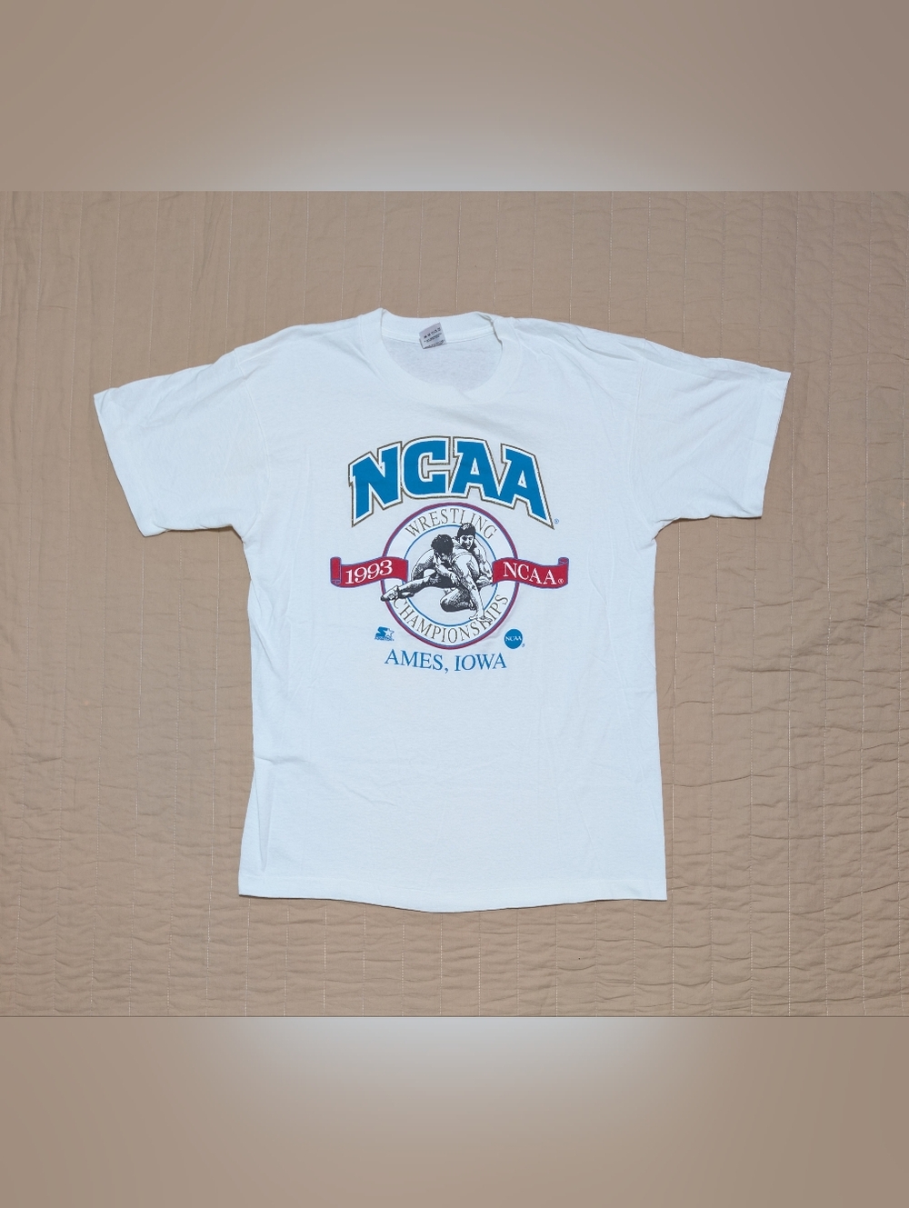 Vintage 1993 Starter NCAA  Ames Iowa Wrestling Championships T-shirt